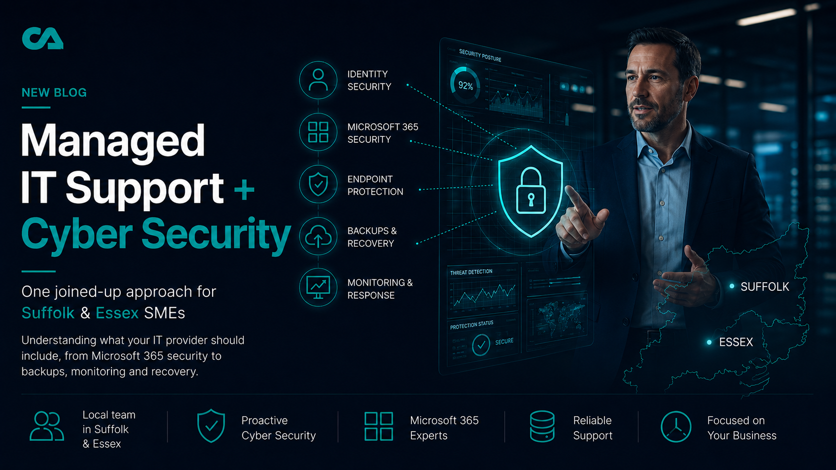 Featured image for article: Does Managed IT Support Include Cyber Security? A Guide for Suffolk and Essex SMEs